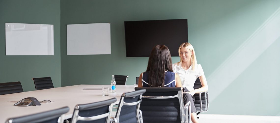 Two Business women in a conference room